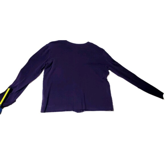 Chaps Classic Purple Cardigan M Lightweight Decorative Buttons Pockets Sweater - Picture 6 of 6